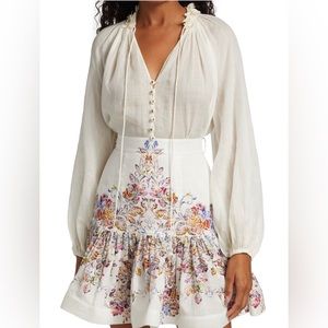 Zimmermann Dancer Lantern Ivory Blouse Shirt size 3 NEW